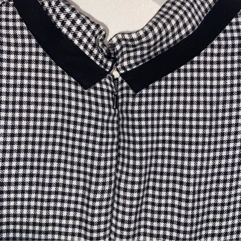 Vintage JG Hook Dress Womens Sz Large Pet Plaid Gingham Cottagecore Retro B&W - Picture 12 of 16